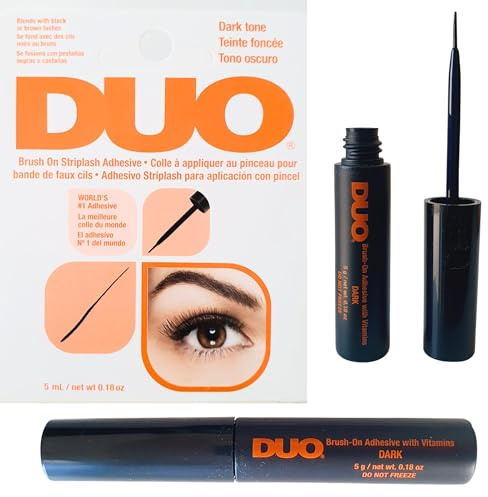 Colla DUO resistente all'acqua per ciglia e sopracciglia, inodore, vegana (1 Duo orange)