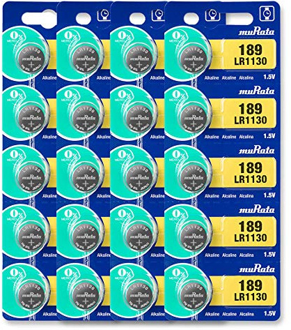 Murata LR1130 Battery AG10 389A 1.55V Alkaline Button Cell (20 Batteries)