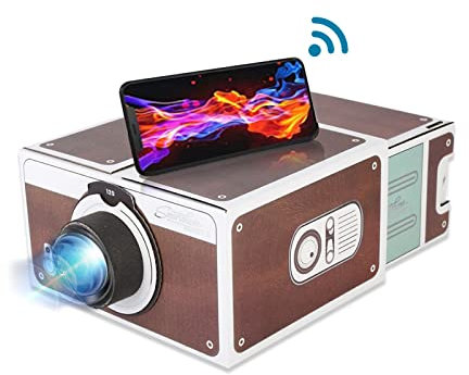 Annadue Beamer, Tragbarer Filmprojektor, DIY Smartphone Projector, Handy Projektor (Heimkino), 8 Facher Bildvergrößerungsprojektor.