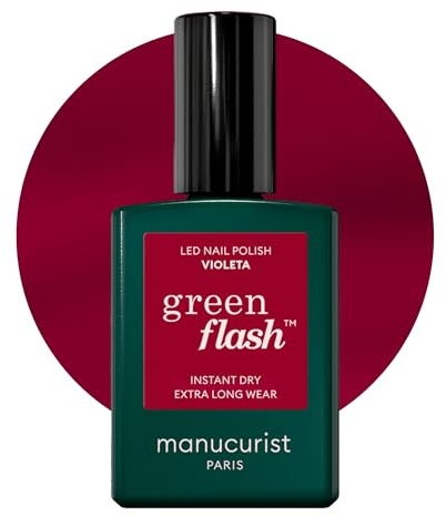Manucurist Green Flash™ Rosé Violett Gel Nagellack Violeta - Hema Free UV Lack, 12-Free Lack, Bio-basiert - Nägel Selber Machen für UV Lampe Nägel - Professionelle Maniküre