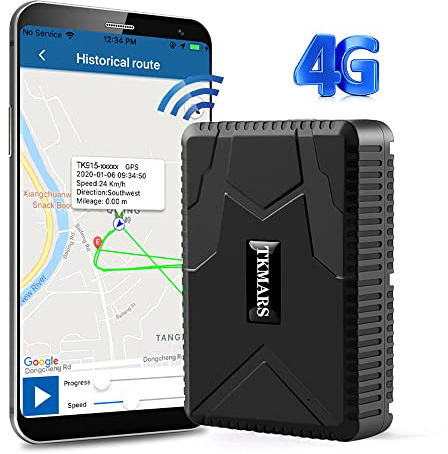 TKMARS GPS Tracker per Auto 4G, Localizzatore GPS per Auto con 6 Potenti Magneti Integrati, Antifurto Auto per Moto Bicicletta, Posizionamento Dual Mode Impermeabile TK915
