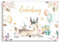 Friendly Fox Aquarell Reh Einladung, 12x Einladungskarten Rehkitz zum Kindergeburtstag, DIN A6 Einladungskarten mit Umschlag, Aquarell Karte Waldtiere