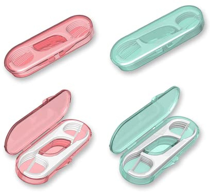 AOCEAN Dental Floss Picks - Travel Floss with Toothpicks - Professional Threader Flossers with 4 Storage Cases - Ideal for Family Hotel and High-Toughness Travel (40Pcs)