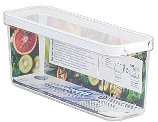 Care+Protect Fridge Food Storage Container with Lid, Large 2L, Ergonomic Easy Open Handle, Stackable, Fridge Organizer, Keep Food Fresh Longer, Transparent, BPA Free, Dishwasher Safe