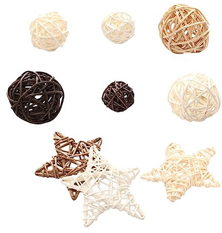 HOOTNEE 9piezas Bolas De Ratan Decorativas para Hogar Adornos Fotográficos Creativos Decoración Nórdica para Fiestas Y Eventos