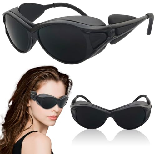 FOGARI Gafas láser de protección, IPL 200-2000 nm, gafas UV con caja de protección, adecuadas para gafas láser de belleza, protección ocular, depilación láser, tomar el sol, terapia de luz roja.