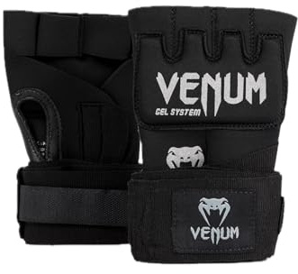 VENUM Kontact Gel Guante Venda, Negro/Plata, S