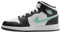 Jordan Air 1 Mid Big Kids' Shoes Sneaker, White/Green Glow-Black, 36 EU