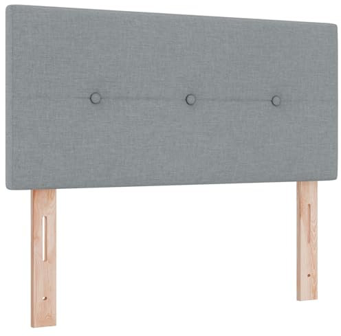 vidaXL Cabecero Tapizado Bajo Gris Claro Soporte Ajustable para Cama Moderno y Cómodo Tamaño Estándar Dormitorio para Adultos Moderno Queen