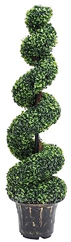 GCHDHAPB konstgjord buxbom-spiralväxt med grön kruka 117 cm hem- och trädgårdsdekor konstgjord flora