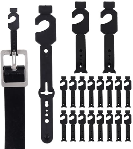 NBEADS 200 pz Grucce per Cintura In Plastica Nera, Ganci per Accessori Da Appendere All'Armadio per Cravatte Regolabili, per Cintura Canottiera Cravatta Cappello Espositore per Organizer Da Armadio