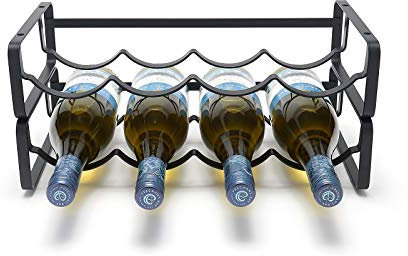 simplywire – Modulares Weinregal – Stapelbarer Flaschenhalter – Schwarz