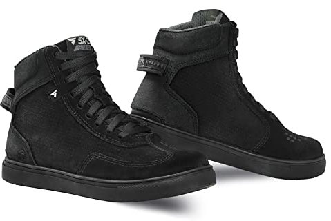 SHIMA SX-2 EVO LADY Motorradschuhe für Damen | Atmungsaktiv, Verstärkte Leder Biker Motorradstiefel Frauen mit Knöchelstütze, Rutschfeste Sohle, Schaltpolster (Schwarz, 40)