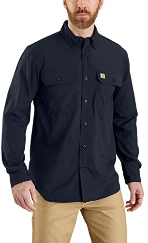 Carhartt Force Relaxed Fit Lightweight Long- Sleeve Shirt Navy