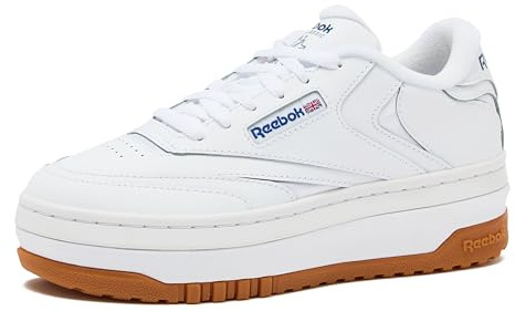 Reebok Club C Extra Platform Sneakers for Women, White Casual Tennis Women's Fashion Sneakers, Womens Shoes Size 5 to 11, FTWR White/FTWR White/Vector Blue, 7.5 Medium