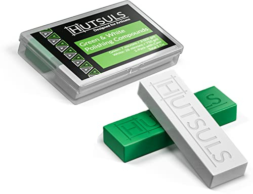 Hutsuls White & Green Strop Compound - Total 5 Oz Get Razor Sharp Edge with Green Honing Compound for Strop, Easy to Use Green & White Stropping Compound for Knives Guide, White Polishing Compound Bar