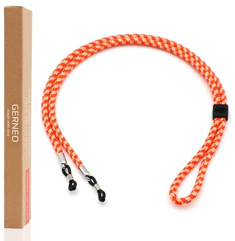 GERNEO® – L'originale – Firenze – fascia per occhiali da sole e occhiali da lettura con supporti in argento – diversi colori – regolabile con cavo e logo, Corallo intenso, Taglia unica