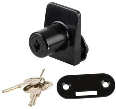 Gedotec Serrure de porte en verre noir mat pour portes en verre à 1 ou 2 battants I Ferrures de porte en verre pour porte en verre d'épaisseur 4-6 mm carré I Serrure de vitrine de haute qualité I