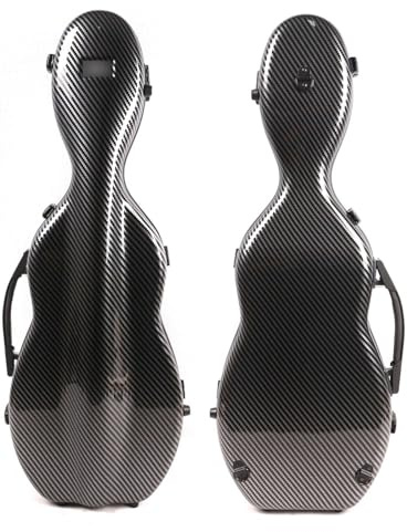 WUQIMUSC Estuche para violín 4/4 de tamaño completo compuesto de fibra de carbono Estuche duro Mango fuerte Correas traseras Acolchado suave (negro), CASE-21