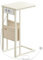 VASAGLE Beistelltisch, Sofatisch mit Ladestation, C Form, Couchtisch klein, Stofftasche, verstellbare Füße, Schlafzimmer, Wohnzimmer, 2 USB-Anschlüsse, 2 AC-Steckdosen, cremeweiß LET356W02