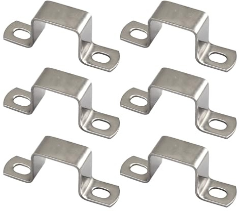(6 piezas) 35x35mm abrazadera cuadrada de tubo de acero inoxidable 304 en forma de U soporte de conector de puntal abrazadera de tubo hebilla abrazadera de cable