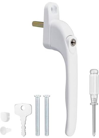 Fensterschloss Aluminium, Sicherheitsfenstergriff Weiß, Fenstergriff Abschließbar, Einbruchschutz Fenstergriff Fenstergriffe mit Schlüssel Kindersicherung Fenstersicherung Türgriffe