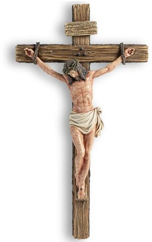 DevotedWalls 14 H Catholic Realistic Crucifix for Wall,Hand Painted Jesus Christ Wall Cross,Bloody Jesus on Crucifix,Realistic Jesús Chirst Cross for Church,Chapels and Home(Hand Painted in Full Color)