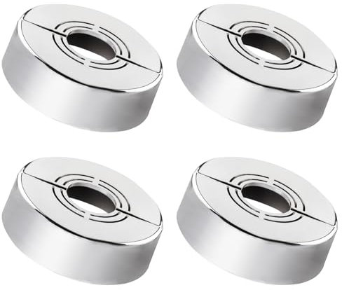 Set of 4 Shower Fitting Rosette 3 Sizes in 1, Diameter 21 mm/25 mm/33 mm Heating Pipe Rosette for Radiator Pipes with ABS, Pipe Cover for Tap Radiator Shower Fittings (60 x 20 mm)