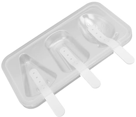Moldes de Helado de Acero Inoxidable con Tapa, Fabricante de Pop de Hielo de 3 Cavidades, Versátil Reutilizable para la Cocina, Evitando la Absorción de Olor y la Formación de