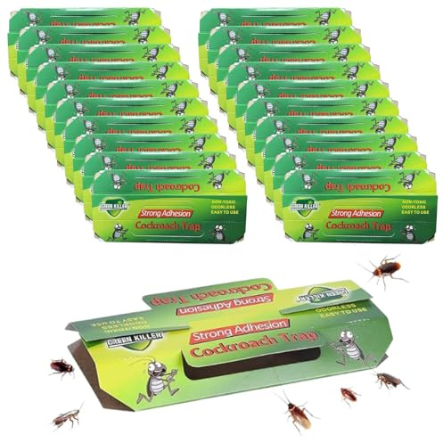 Trappola per Scarafaggi,Anti Blatte,20pcs Trappole per Blatte,Scarafaggi Disinfestazione,Esca Scarafaggi,Trappola per Eliminare Scarafaggi,per Casa,Cucina,Soggiorno,Bagno,Camera da Letto,Ufficio