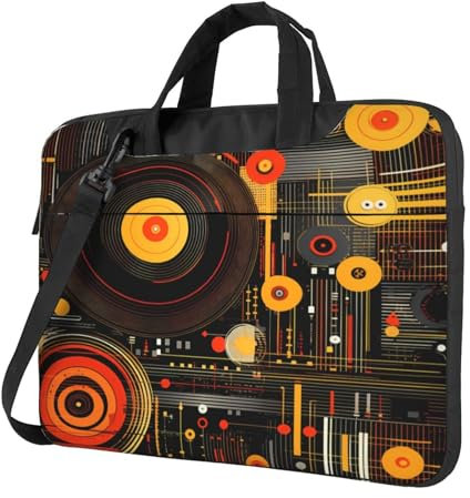 Borsa per laptop in vinile per CD da 13 pollici, custodia astratta per laptop con tracolla, custodia protettiva antiurto portatile per il trasporto del computer, valigetta per donne e uomini