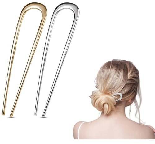 2 PCS U-Shaped Large 5.5 Inch metal hair pin,french hair pin,french hairpin,u pins for hair bun,hair pins for styling,hair pins for thick hair,bun pins