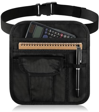 Bruislard Garden Tool Bag， Server Pouch Waitress Apron with Multiple Pockets Adjustable Restaurant Waiter Waist Money Pouch Bag Gardening Belt (Black)