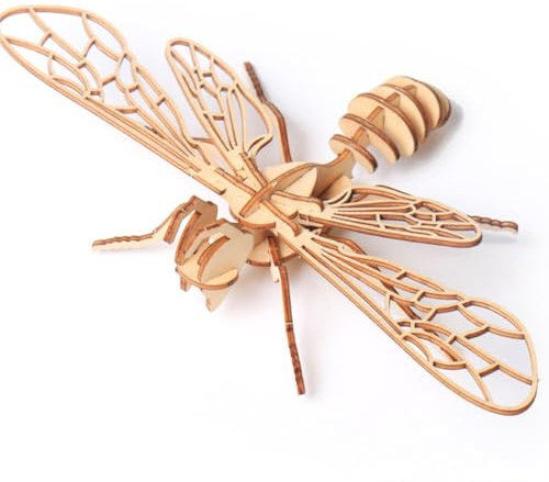 Mikinona Rompecabezas 3D de Madera 8 Piezas Modelo de Figura de Insectos, Juguete Educativo, Pintura DIY sin Pegamento, Material Duradero para Aprendizaje y Decoración