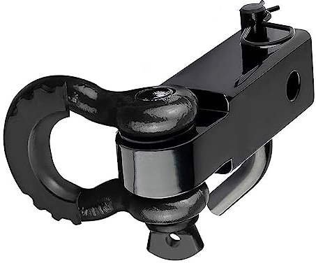 Ejoyous Récepteur D'attelage à Manille, Manille à Anneau en D en Acier Solide, Crochet de Remorquage Tout-Terrain pour Applications SUV et Remorques (Black)