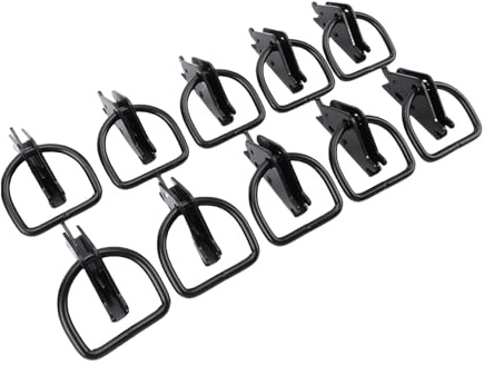 KIMISS Ancrages D'arrimage en D Robustes pour Camions, Remorques, Pickups – Lot de 10, Charge de Travail Sûre de 2 500 LB, Accessoires de Rail E Galvanisés Noirs