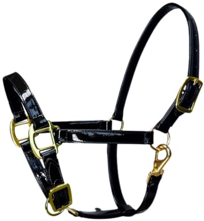 HGZLQKD Horse Halter Microfiber Leather Horse Rope Training Halter, Black M