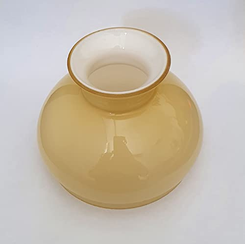 Cristal de repuesto para lámpara de petróleo Vesta y Rochester tradicional, pantalla de cristal de petróleo clásica para lámparas de petróleo (pequeño, crema)