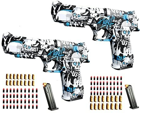 Toy gun with soft bullets, plastics toy gun with ejectable magazine for safety training or play - unique gift