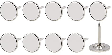 METALLIXITY Tapicería Clavo Tachuelas (11x15x1,2mm) 50uds, Hierro Plano Cabeza Pulsadores - para Casa Construcción, Hogar Cocina Muebles, Plateado Tono
