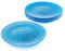 Foodesign Set mit 6 flachen Tellern, Kollektion Sfera, aus farbigem Glas, hellblau und dekorative Kugeln, unregelmäßige Form, ideal als Unterteller, Durchmesser 33 x H 2,5 cm
