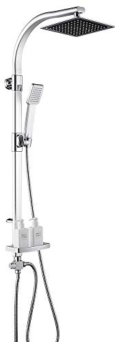 Colonne de Douche avec Mitigeur monocommande,Ensemble de Douche Réglable en Hauteur, Douchette et Pommeau de Douche,Pour Salle de Bain