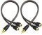 XMSJSIY Cinch Car Audio Y Splitter Kabel Gold überzogene Stereo Audio Y Adapter Verbinder Verlängerungskabel für Verstärker Subwoofer -29cm - 2PCS (Stecker auf Dual Buchse)