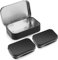 Tyqour 3Pcs Rectangular Small Tins with Lids Metal Empty Hinged Tin Box Container Mini Portable Box Basic Necessities for Candy Key Earrings Pills(Black)
