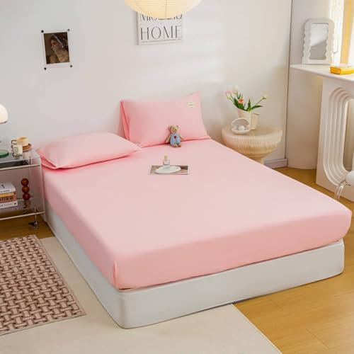 Bishilin Spannleintuch 180x200 Topper, Spannbettlaken Boxspringbett Lila Einfarbig Bettwäsche Spannleintuch für Hohe Matratzen (1 Stück, ohne Kissenbezüge)