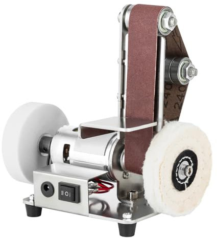 Lijadora de banda mini 7 velocidades, regulación eléctrica 4000-9000/min, multifuncional para metal y fabricación