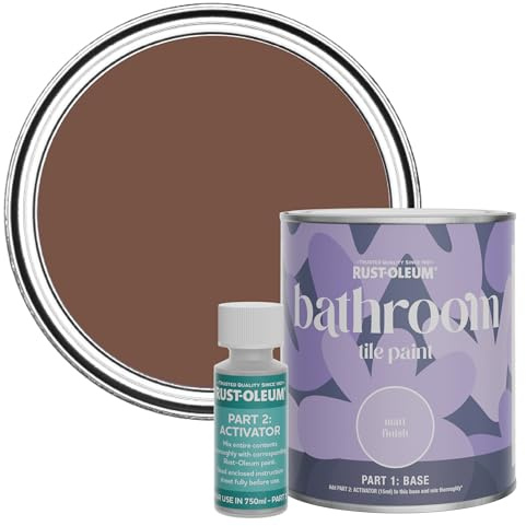 Rust-Oleum Water-Resistant Bathroom Tile Paint in Matt Finish - Faded Ember 750ml