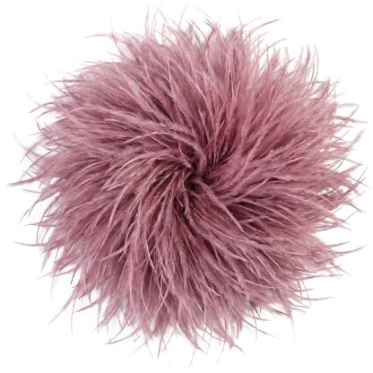 Baesics Fermaglio con piuma - Spilla da donna con piuma di struzzo soffice, accessorio per cappello in stile vintage, spilla per capelli da matrimonio, festa nuziale, abito elegante, design floreale