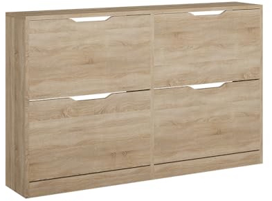 Vicco Shoe tipper Luca, Sonoma, 116.6 x 72.5 cm with 4 compartments, for storing shoes, can be combined with Luca series
