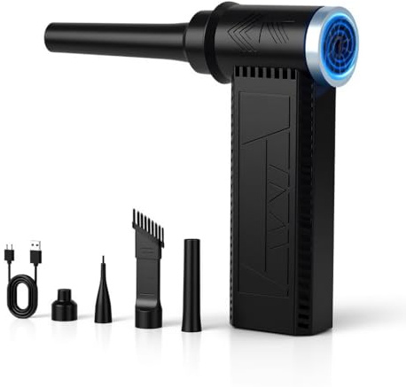 Goweto Electric Compressed Air Duster -120000RPM Super Power Cordless Air Duster, Rechargeable Brushless Motor Durable Blower, 4-Gear Adjustable Dust Blower for Computer,PC,Keyboard Charging
